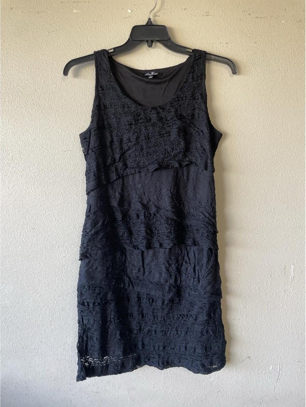 black lace tank dress large  Anne French Sleeveless Ruffled (1-15/45)